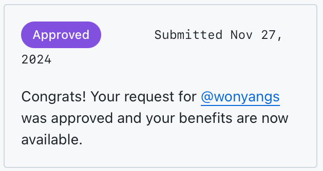 학생 혜택 사용 가능