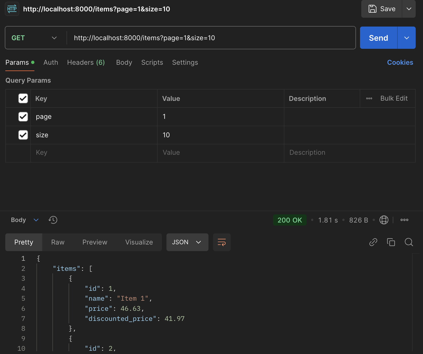 기본 페이지네이션 함수를 사용한 API 조회 속도